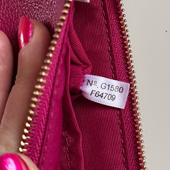 Coach Raspberry Pink Pebbled Leather & Sherpa Edged Wristlet MSRP $150 EUC
